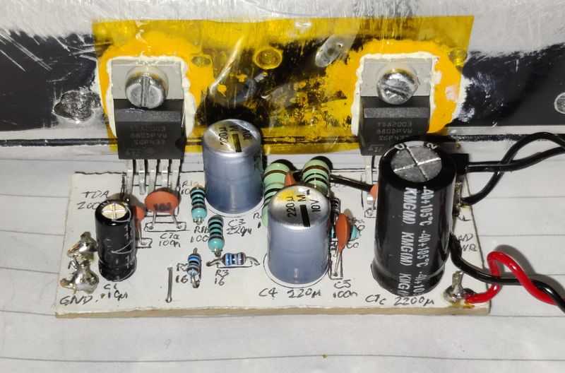 My custom TDA2003 BTL PCB build 2