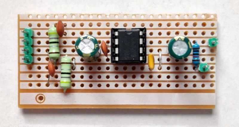 TDA2822M BTL Stripboard Example