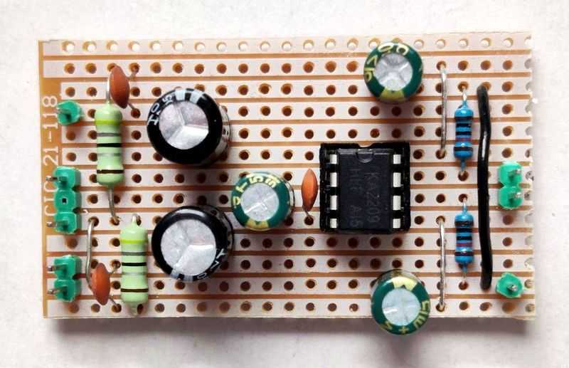 TDA2822M Stripboard Example