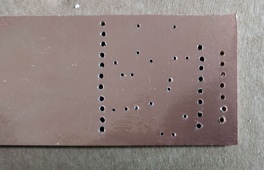 All holes drilled with template removed