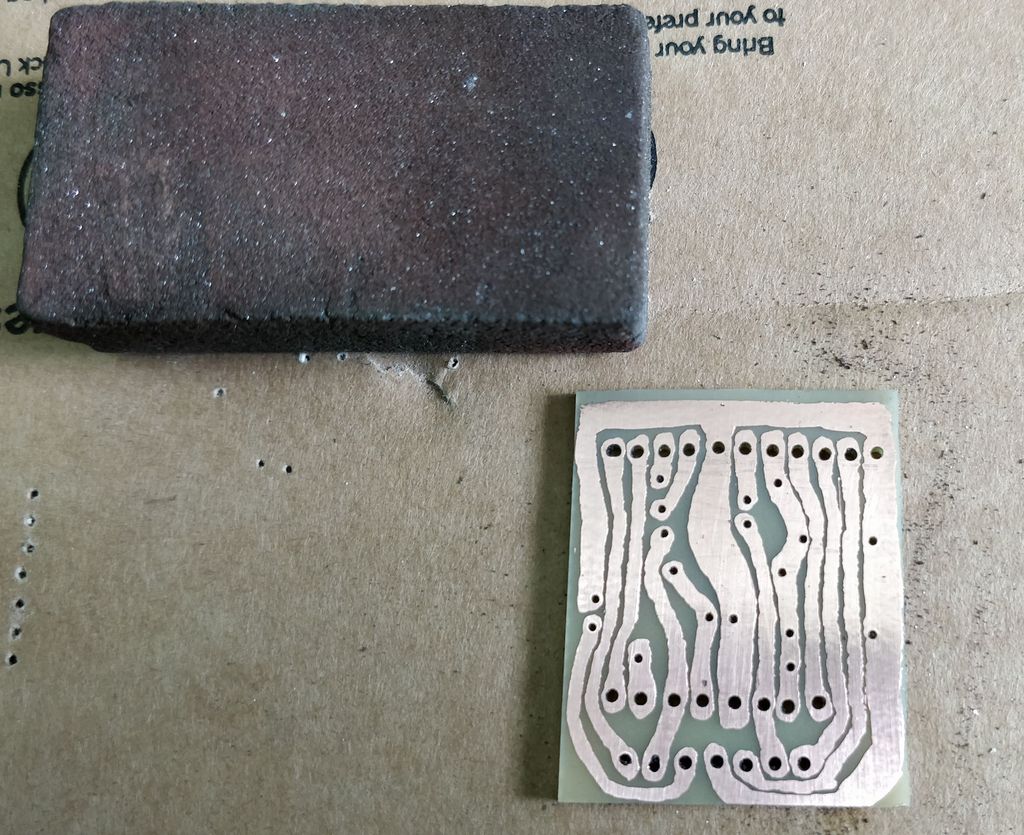 Cleaned board ready for soldering